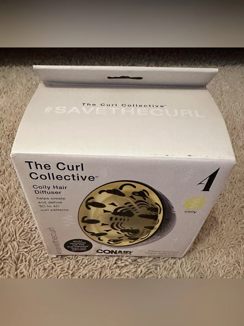 NIB The  Curl Collective Coily Hair Diffuser - Gold/Black